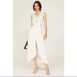 Self-Portrait- Ivory Lace V-Neck Dress. Size 6.